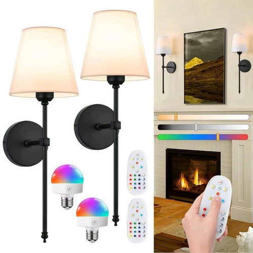 Wireless rgb wall lights - 2x,