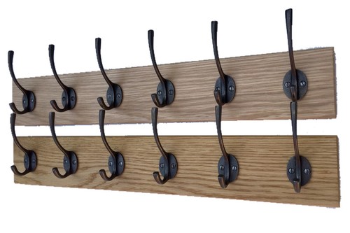 Handmade solid oak coat - solid, rack