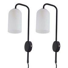 Set of 2 Modern Black Plug in